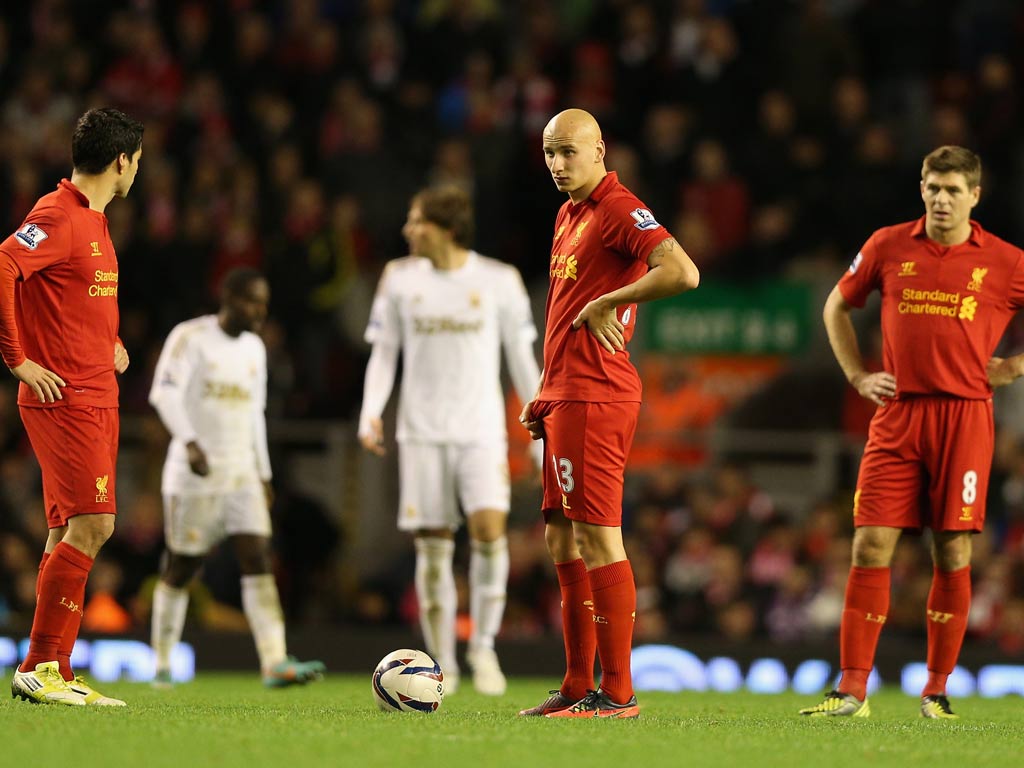 Steven Gerrard and Luis Suarez were brought on against Swansea