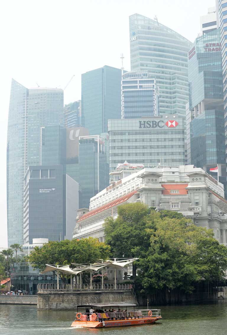 Vivid portrait: Raffles Place district, Singapore