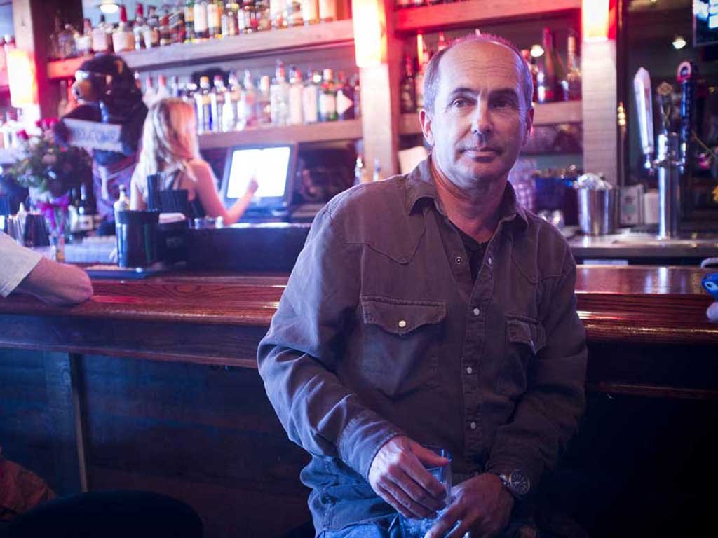 Don Winslow photographed at The Saddle Bar, Solana Beach, California