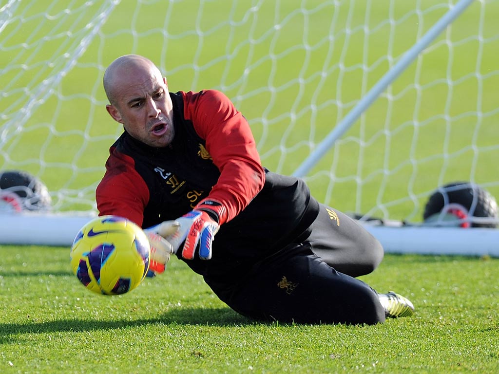 Liverpool goalkeeper Jose Reina