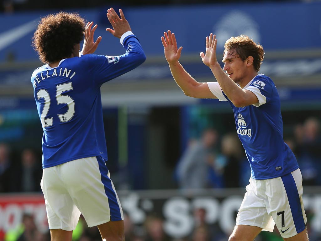 Nikica Jelavic and Marouane Fellaini