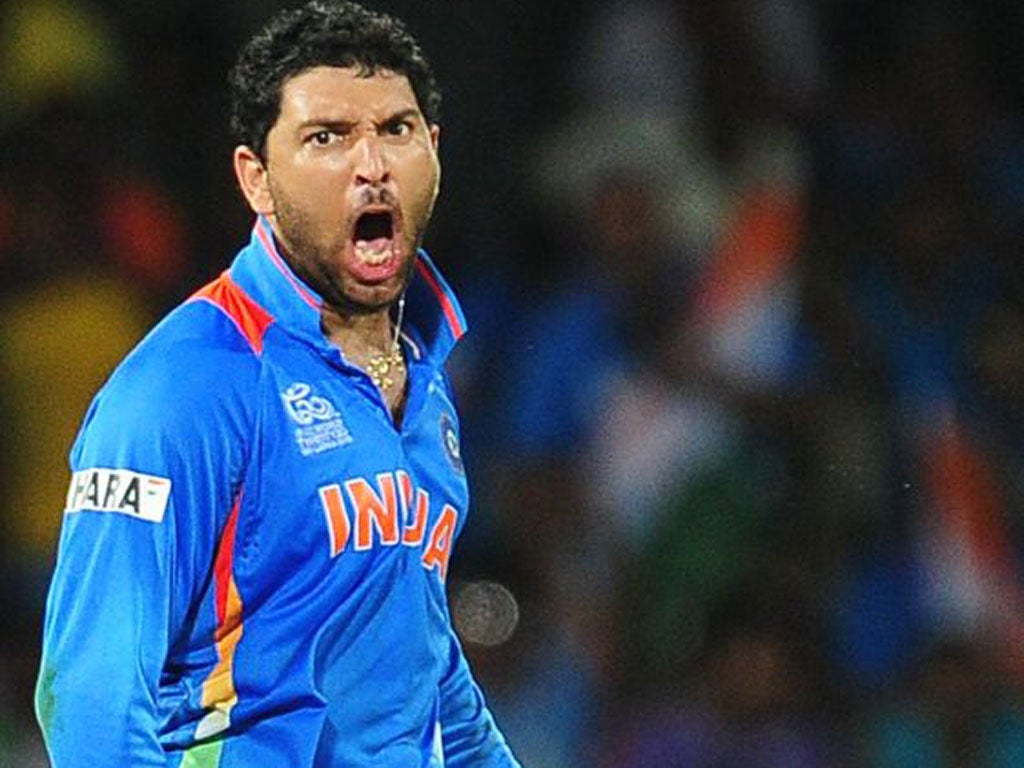 Yuvraj Singh in exuberant mood at the World Twenty20