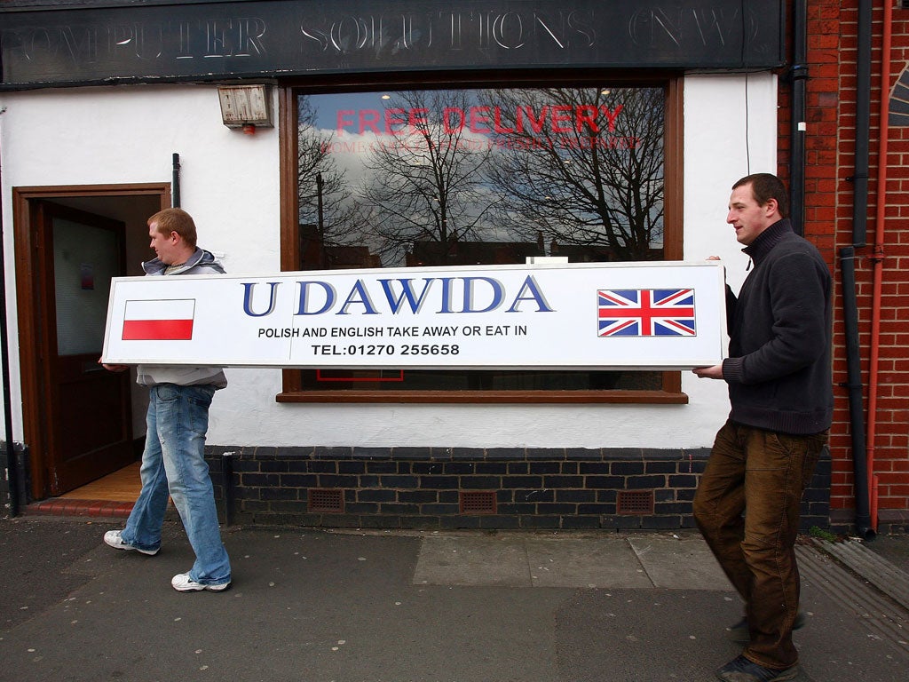 Polish café owners Tomas Czekajlo and Pawel Semen in Crewe