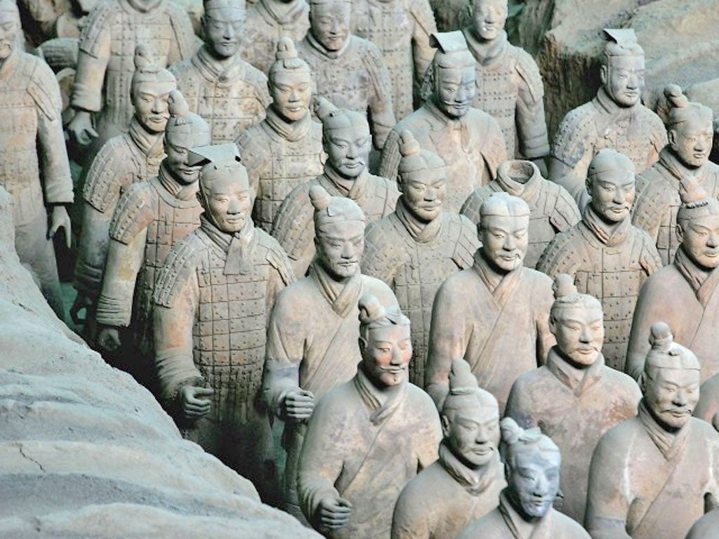 The Terracotta Army discovered in 1974 near Xi’an