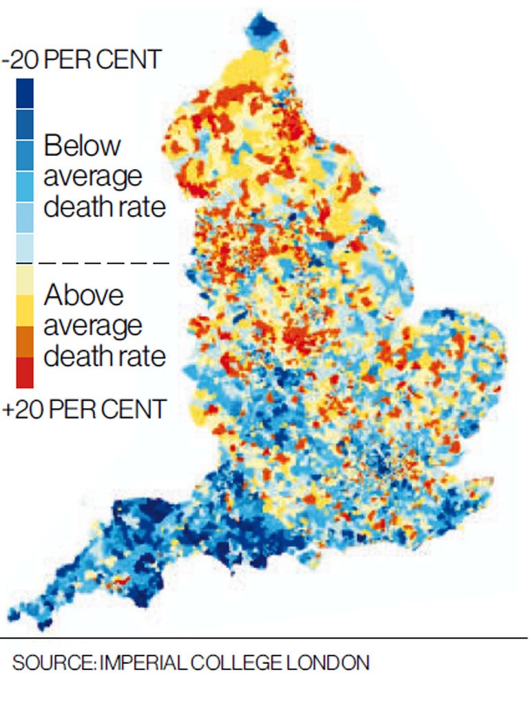 Deaths from heart disease and stroke: Men over age 65, England