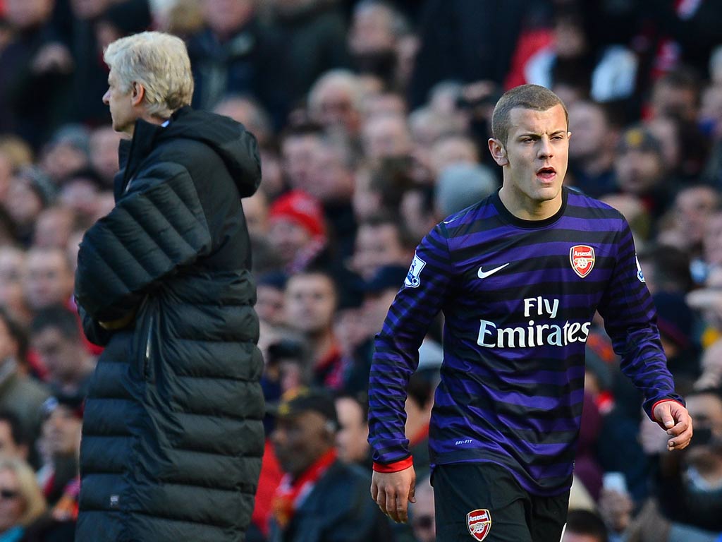 Jack Wilshere in action against Manchester United