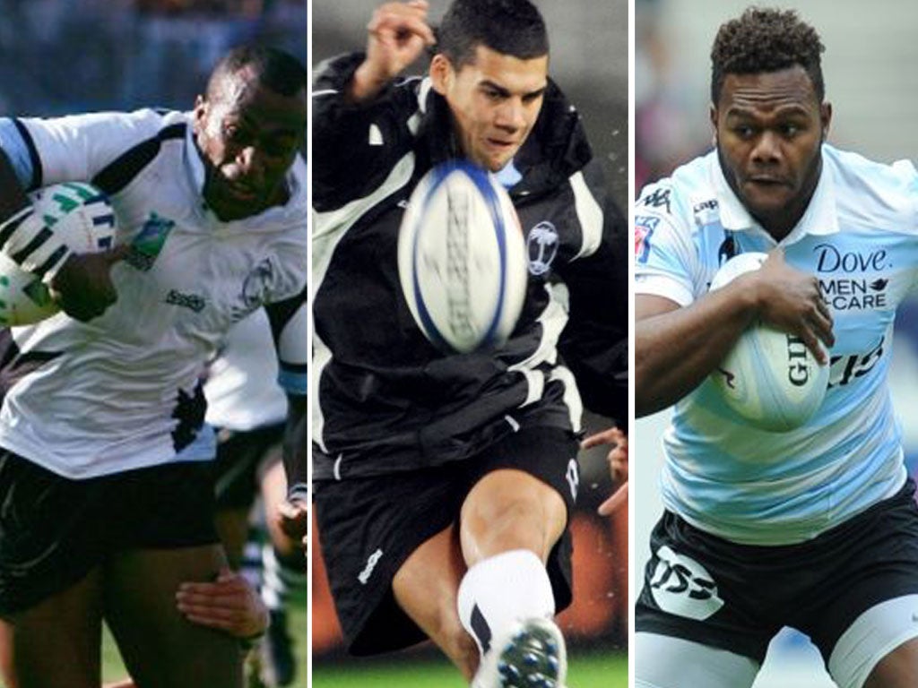 The racing metro three: (from left) Sireli Bobo, 36; Josh Matavesi, 22; Jone Qovu, 27