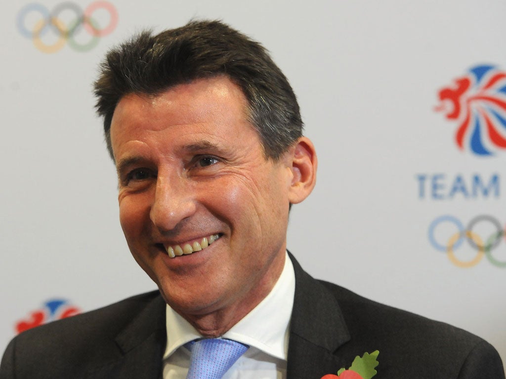 The New BOA Chairman, Lord Seb Coe talks to the media during the BOA Announcement of Their New Chairman