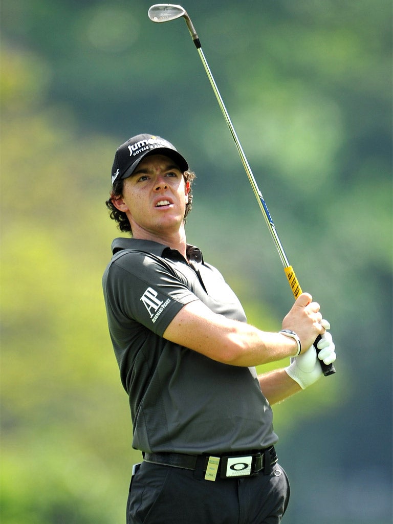 Rory McIlroy competes in the ProAm tournament yesterday