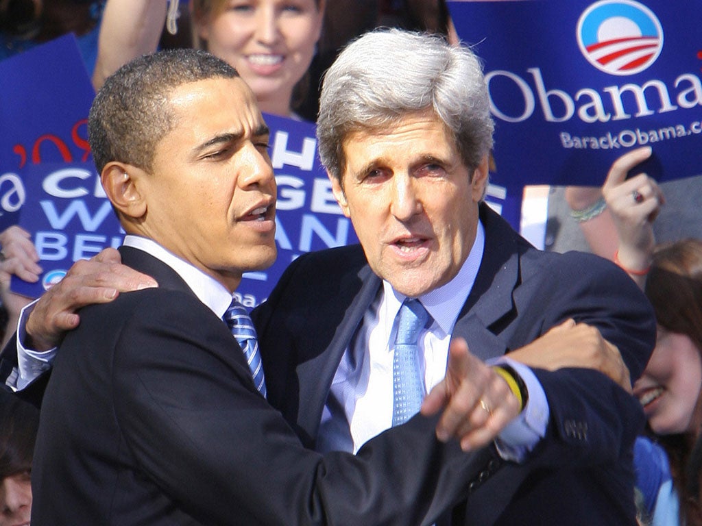 Obama with John Kerry in 2008