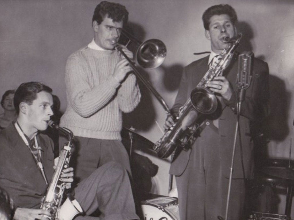 Three of the Johnny Dankworth Seven in 1951: from left, Dankworth, Harvey and Don Rendell