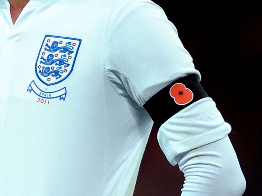 England played Spain the day after Armistice Day last year, with the team wearing poppies