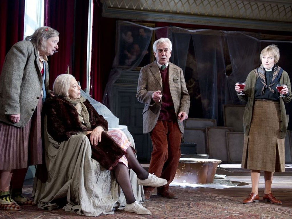 From left: Linda Bassett, Frances de la Tour, Nicholas Le
Prevost and Selina Cadell in Alan Bennett's 'People'