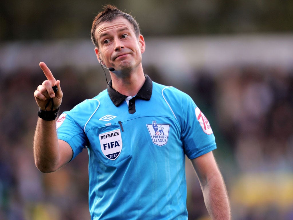 Mark Clattenburg will return to work on Sunday