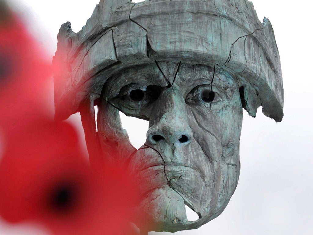 Shattered: James Napier's powerful 2007 sculpture The Abandoned Soldier, on show at Cardiff Castle, has yet to find a permanent home