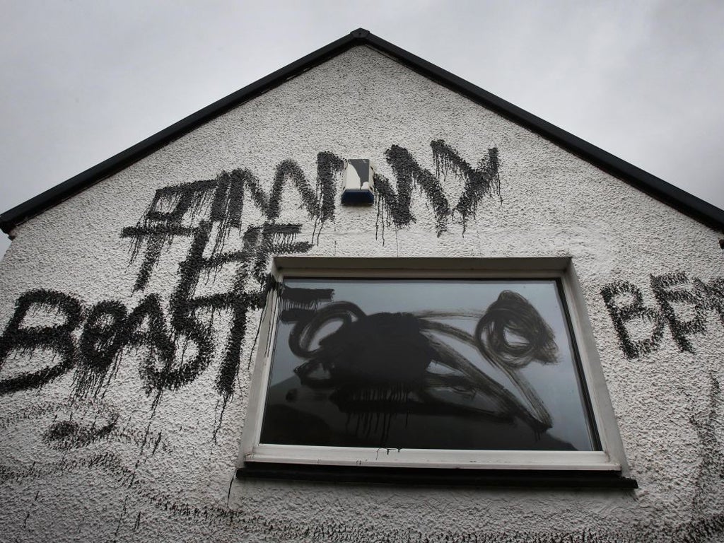 Abusive slogans were painted on the walls of the property last month