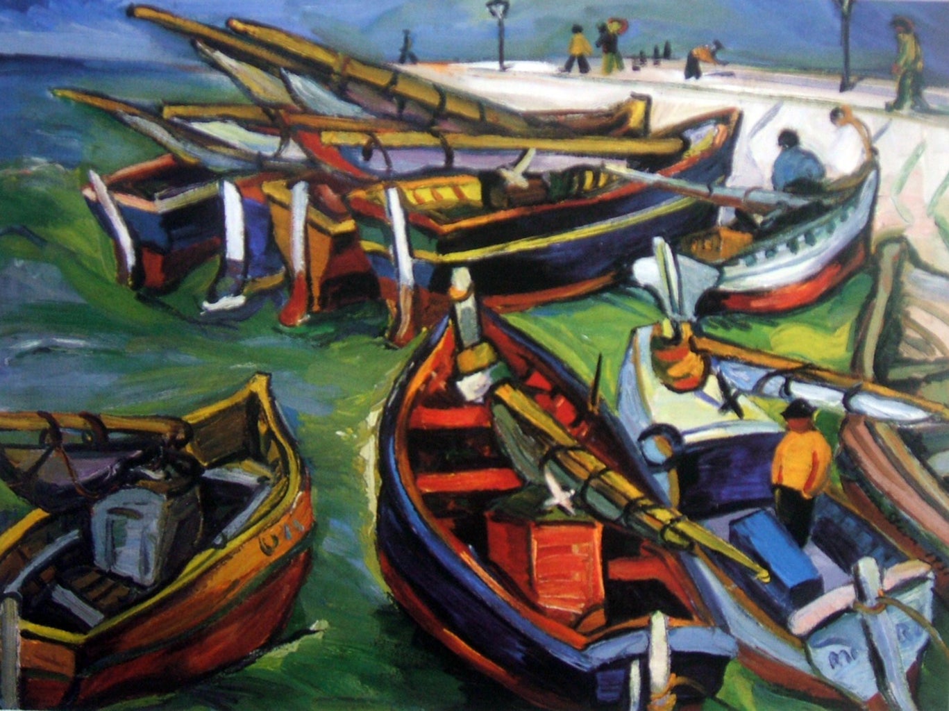 A 1931 Irma Stern "Fishing Boats" oil on canvas. Police in South Africa said Monday that  robbers posing as visitors to an art museum stole more than $2 million worth of art including  "fishing boats"  from an exhibit near the country's capital.