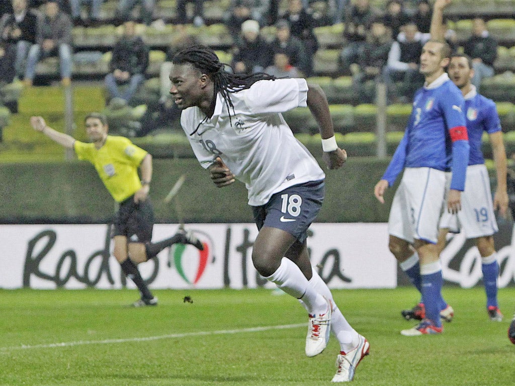 Bafetimbi Gomis celebrates scoring France’s winner