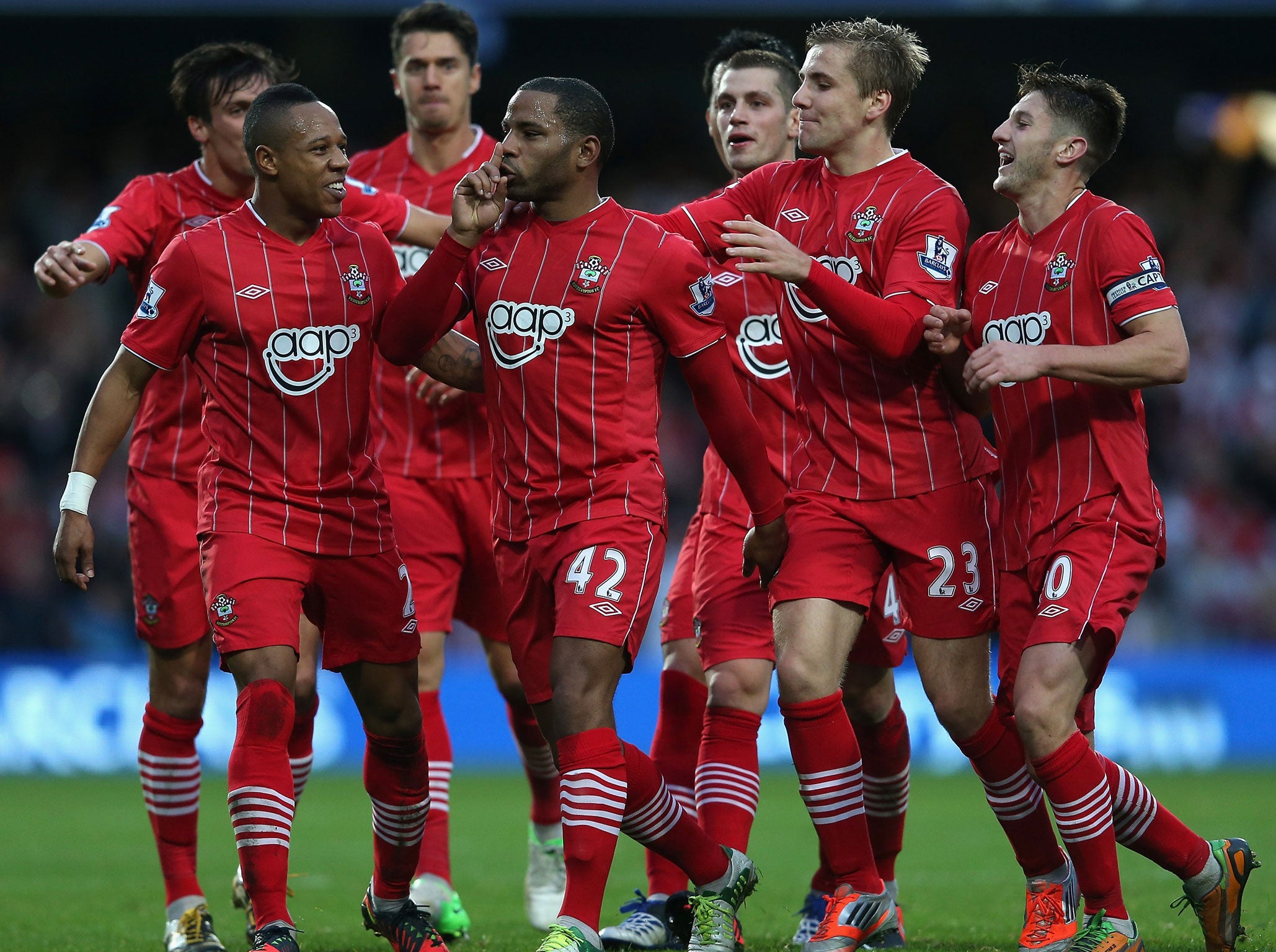 Jason Puncheon celebrates his goal