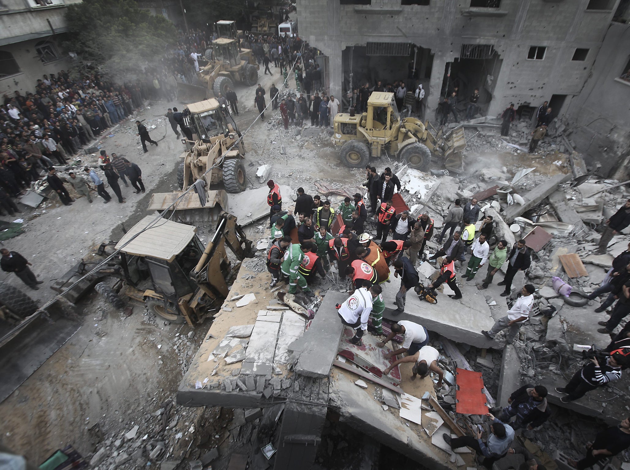 The search for victims after a Hamas official’s house was hit
