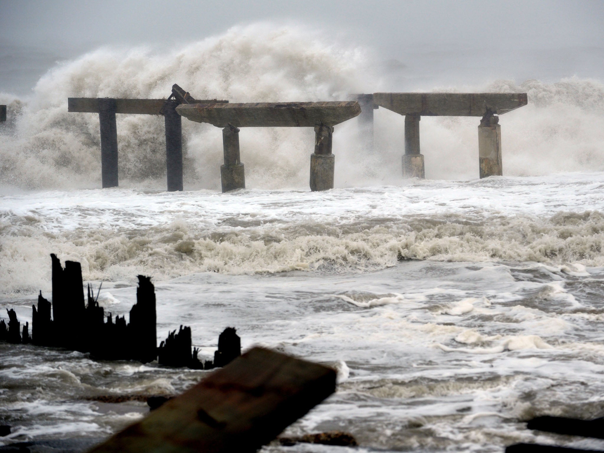 Superstorm Sandy lashes Atlantic City's coastline