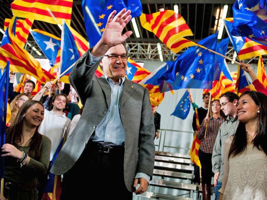 Artur Más, the President of Catalonia, at a CiU campaign event in
Barcelona last weekend