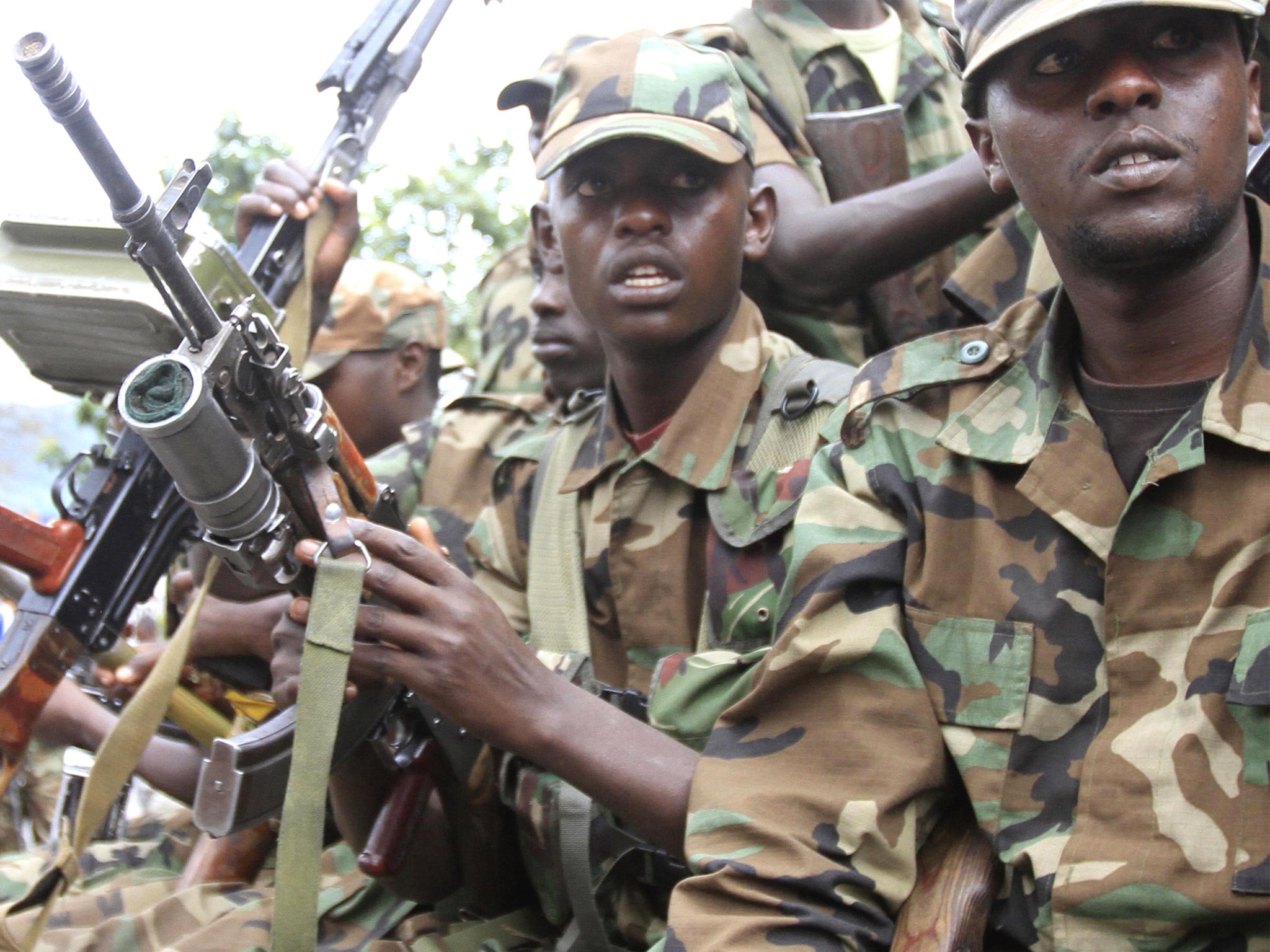 Rebels from the M23 group arrive in Goma yesterday