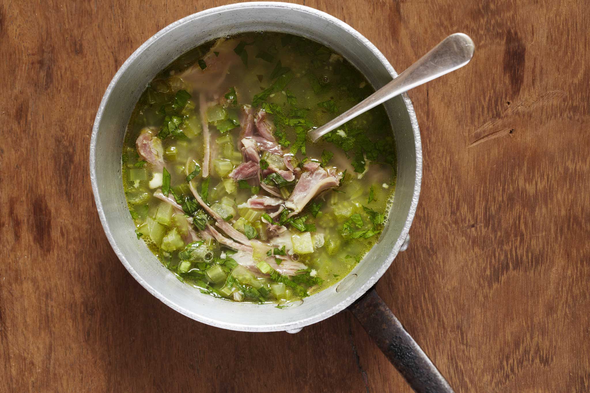 Celery and ham hock broth