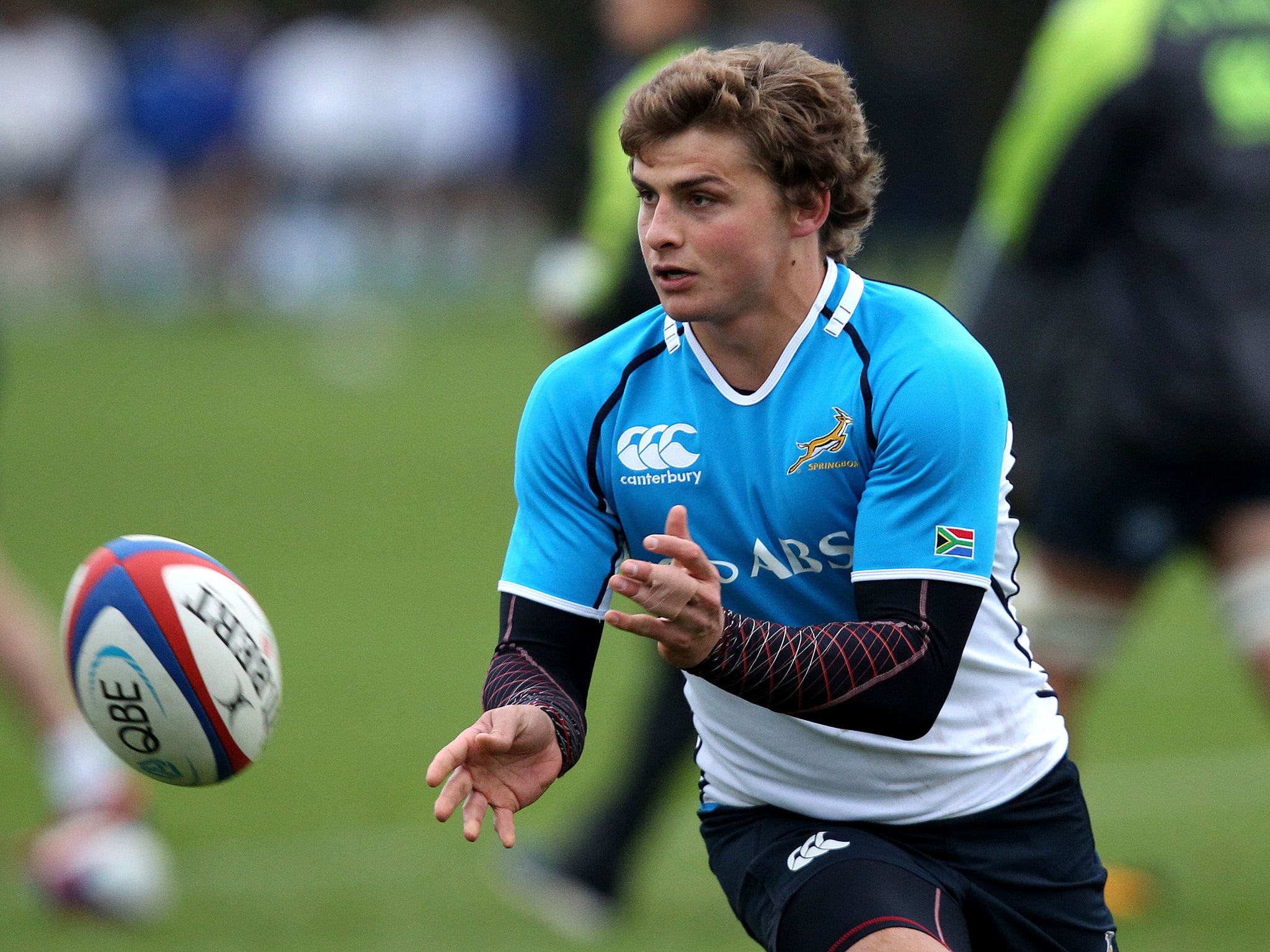 Pat Lambie, of South Africa, practises his handling this week