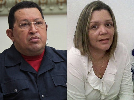 Hugo Chávez (left) said on television that Maria Lourdes Afinui’s (right) should get 30 years