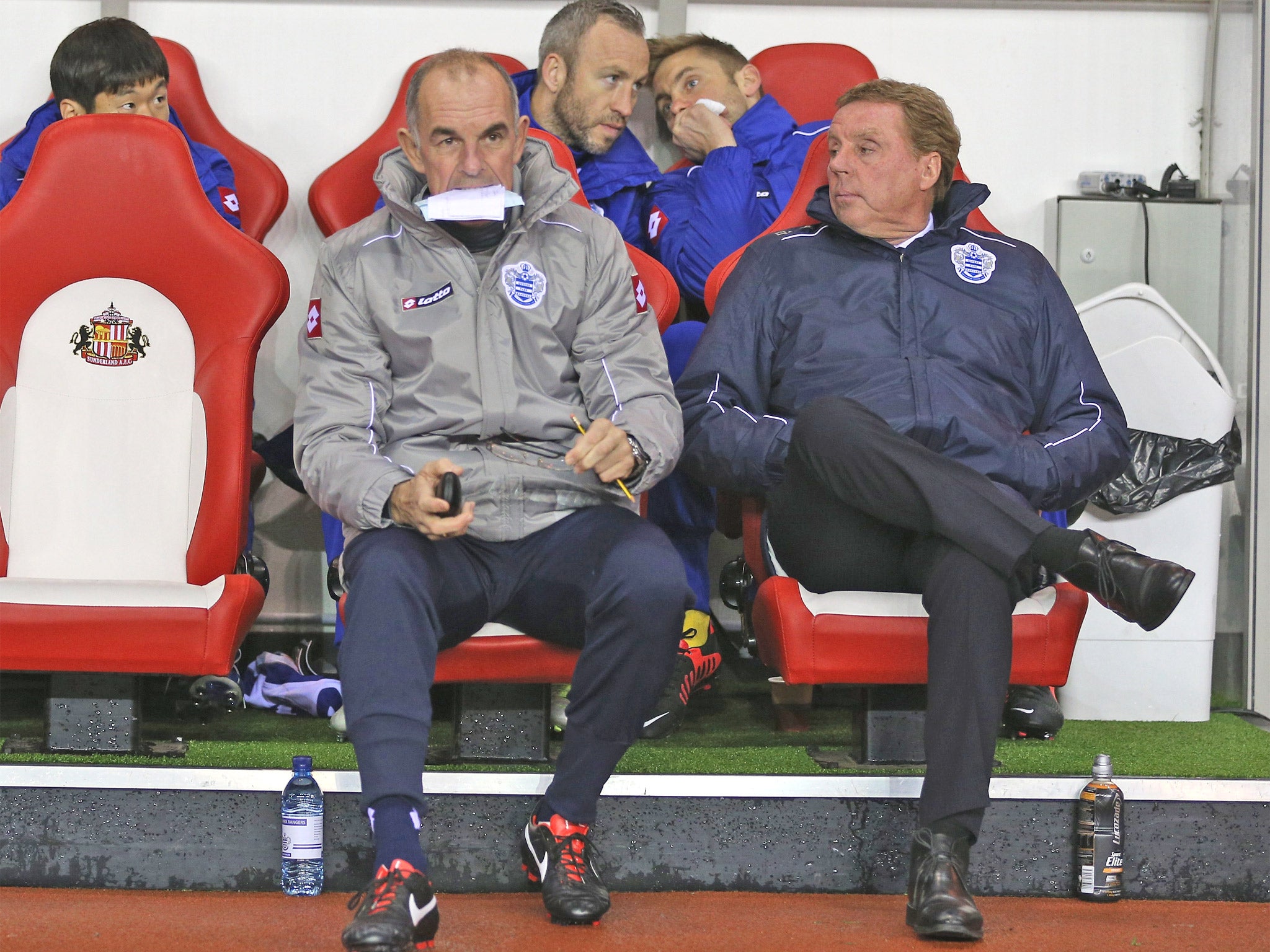 Harry Redknapp (right) with assistant Joe Jordan last night