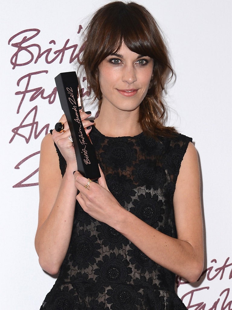 Alexa Chung won the British Style Award for her quirky and individual look, as voted for by the British public. 'Eye bags = the new It-bags,' she tweeted the following morning