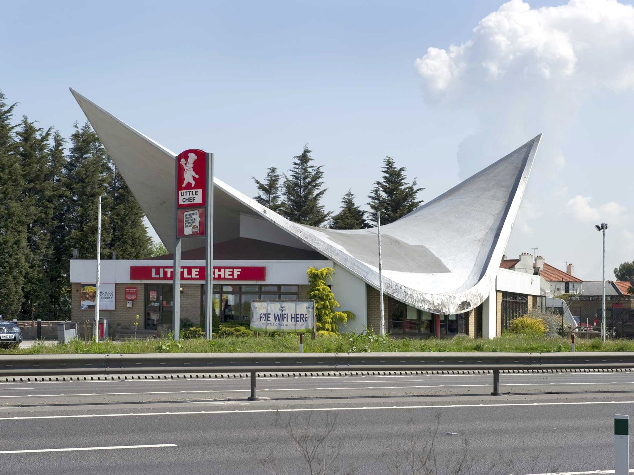 The distinctive Markham Moor petrol station in Nottingham