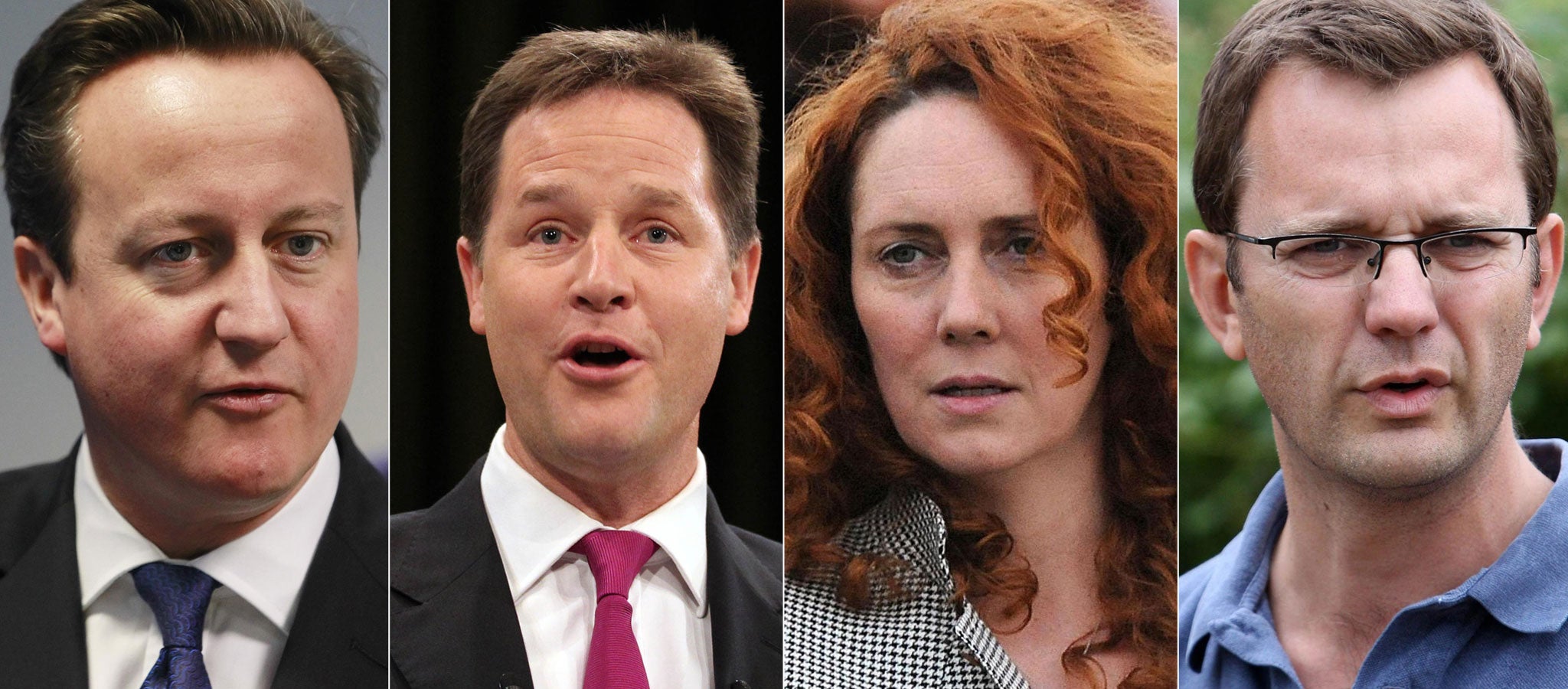 David Cameron, Nick Clegg, Rebekah Brooks and Andy Coulson