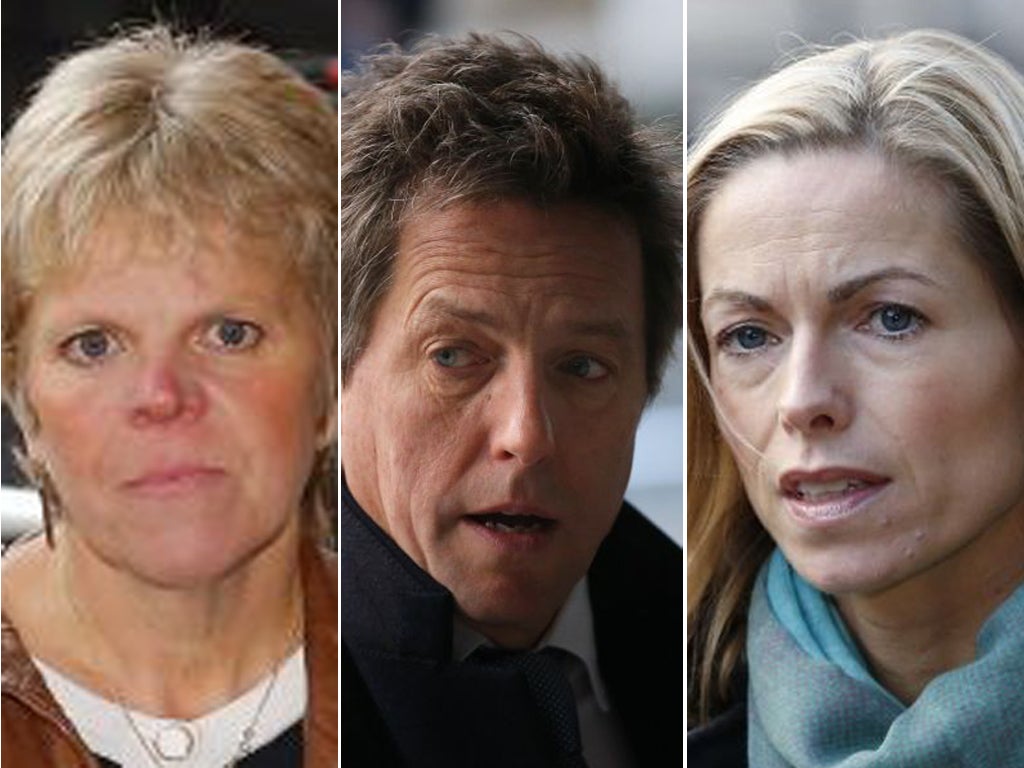 Sally Downler, Hugh Grant and Kate McCann