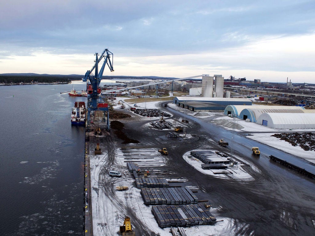 Digging deep: Lulea, Sweden, faces a £150m bill to keep its port in business