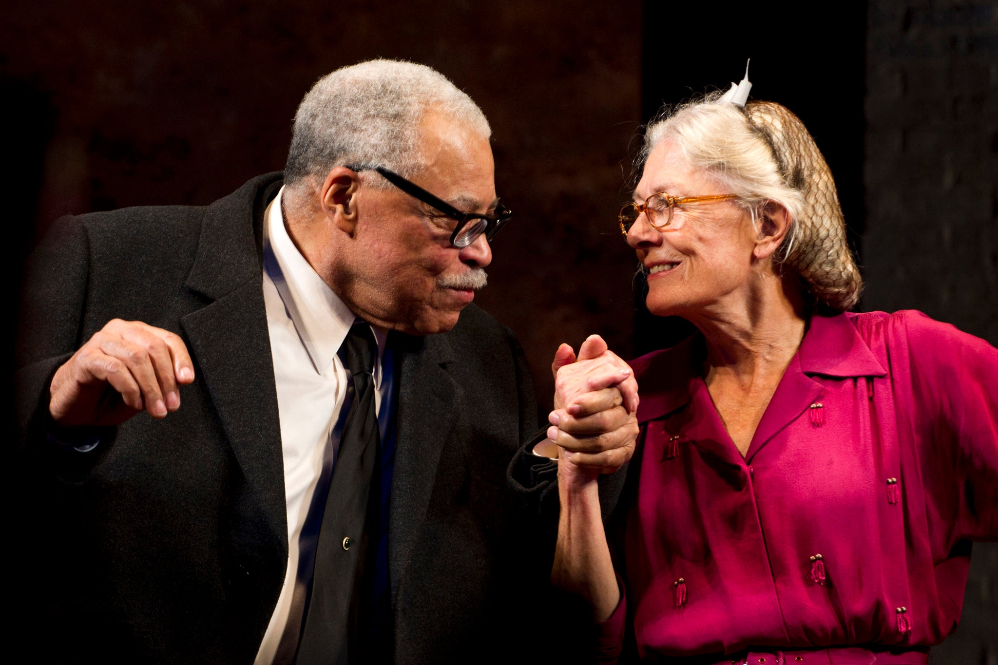 James Earl Jones, left, and Vanessa Redgrave appear at the curtain call for the opening night of "Driving Miss Daisy" on Broadway in New York. Vanessa Redgrave and James Earl Jones are reuniting onstage to play lovers Beatrice and Benedick in Shakespeare