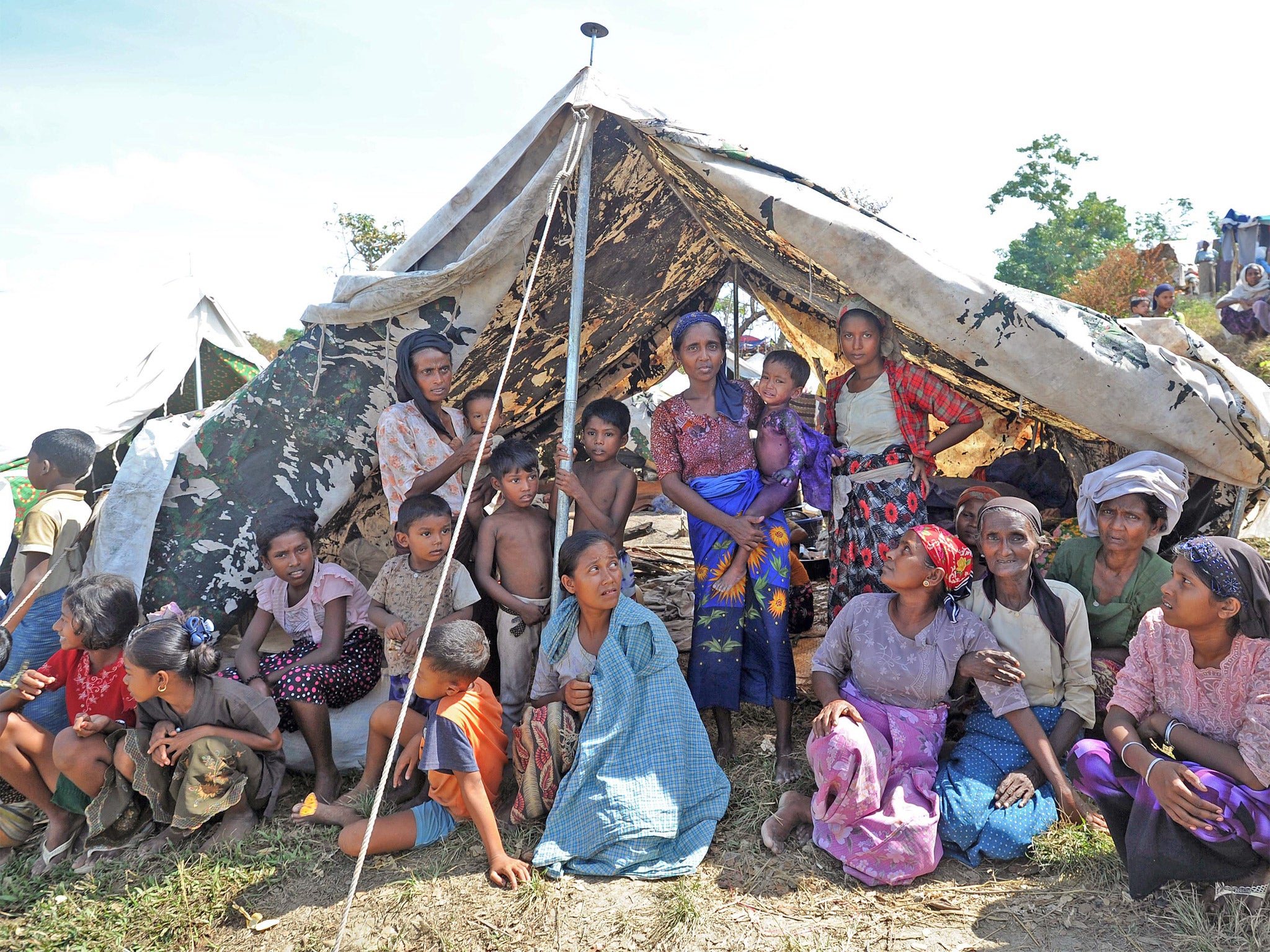 Rohingya Muslims displaced from their homes by communal violence