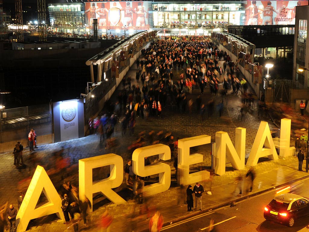 A view outside Arsenal's Emirates Stadium