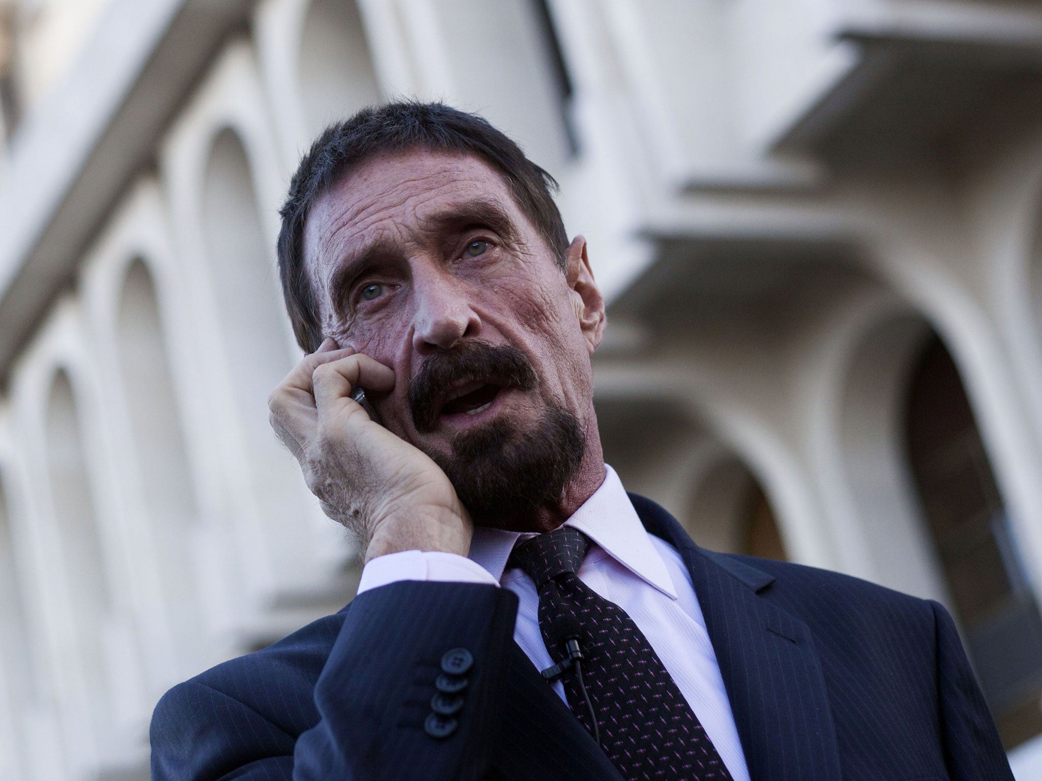 John McAfee at the Supreme Court in Guatemala City this week