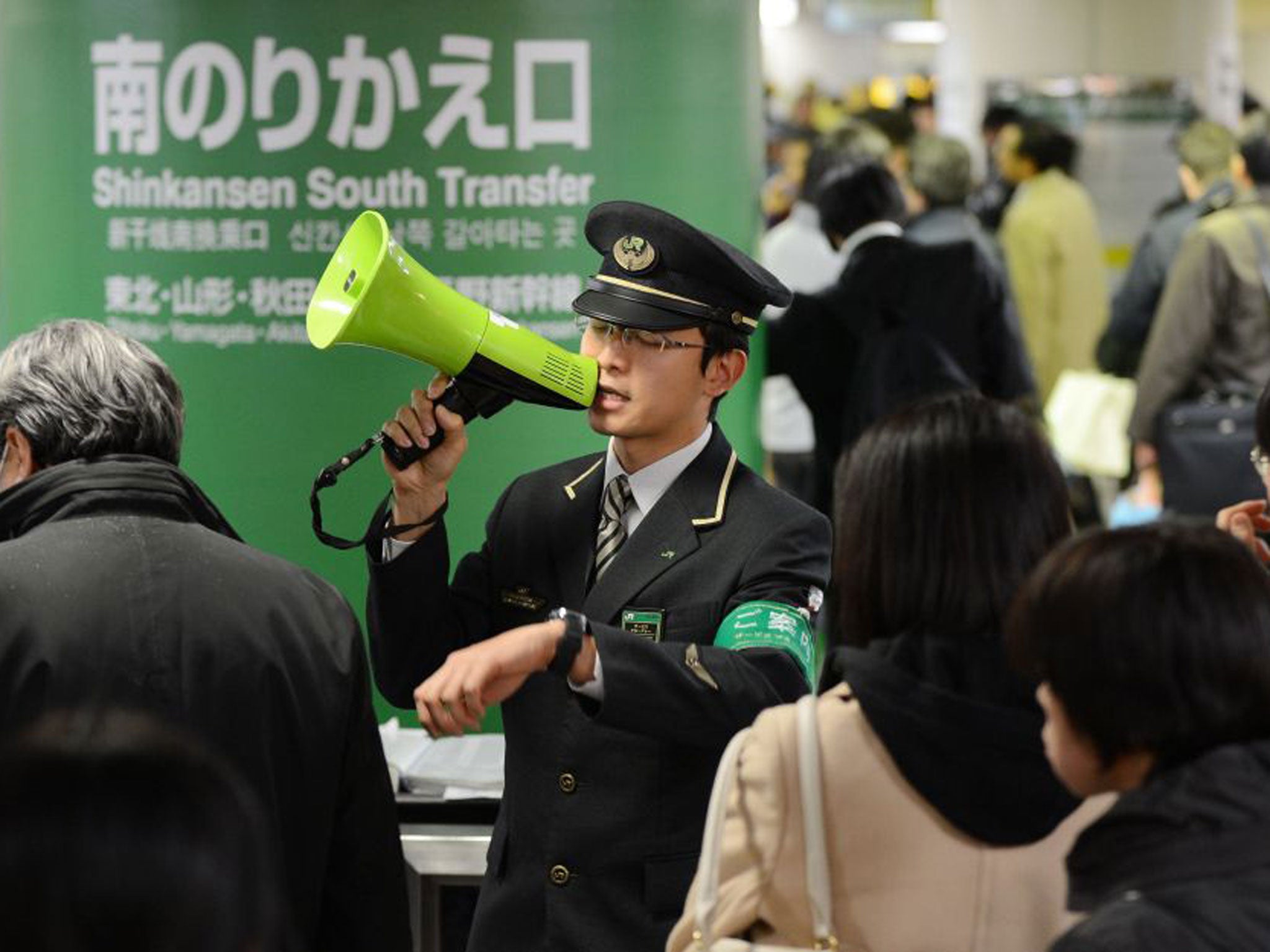 Train services at Sendai station in Miyagi prefecture were suspended