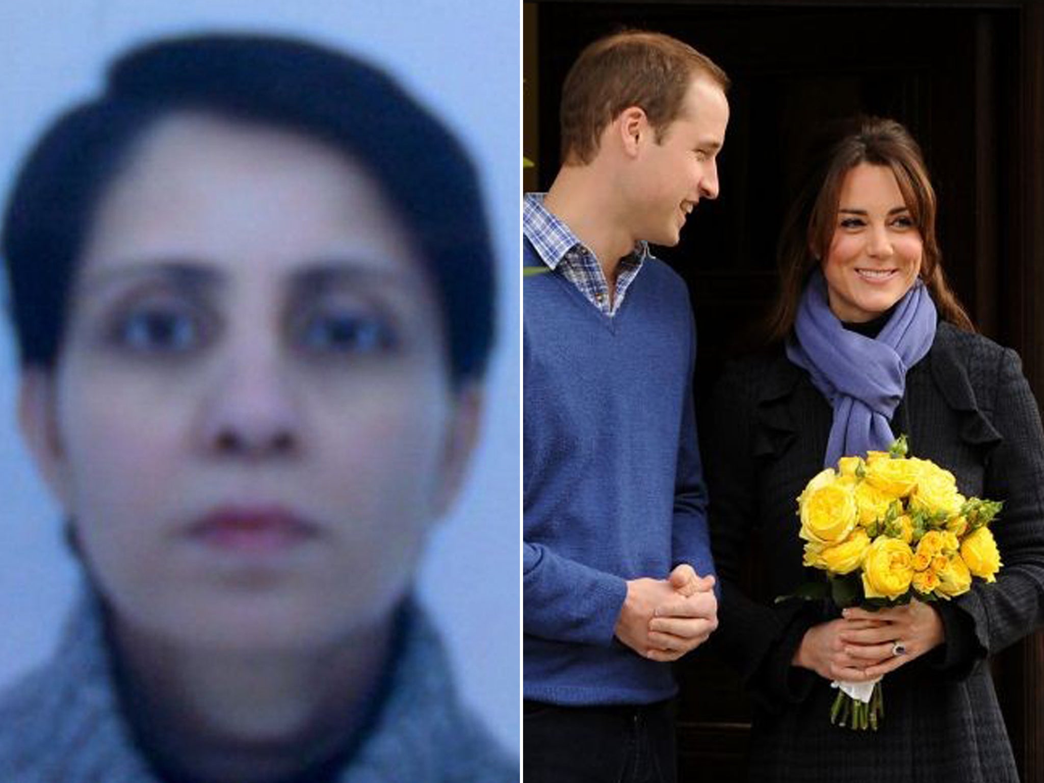 Nurse Jacintha Saldanha, and the Duke and Duchess of Cambridge as they left King Edward VII hospital on Thursday