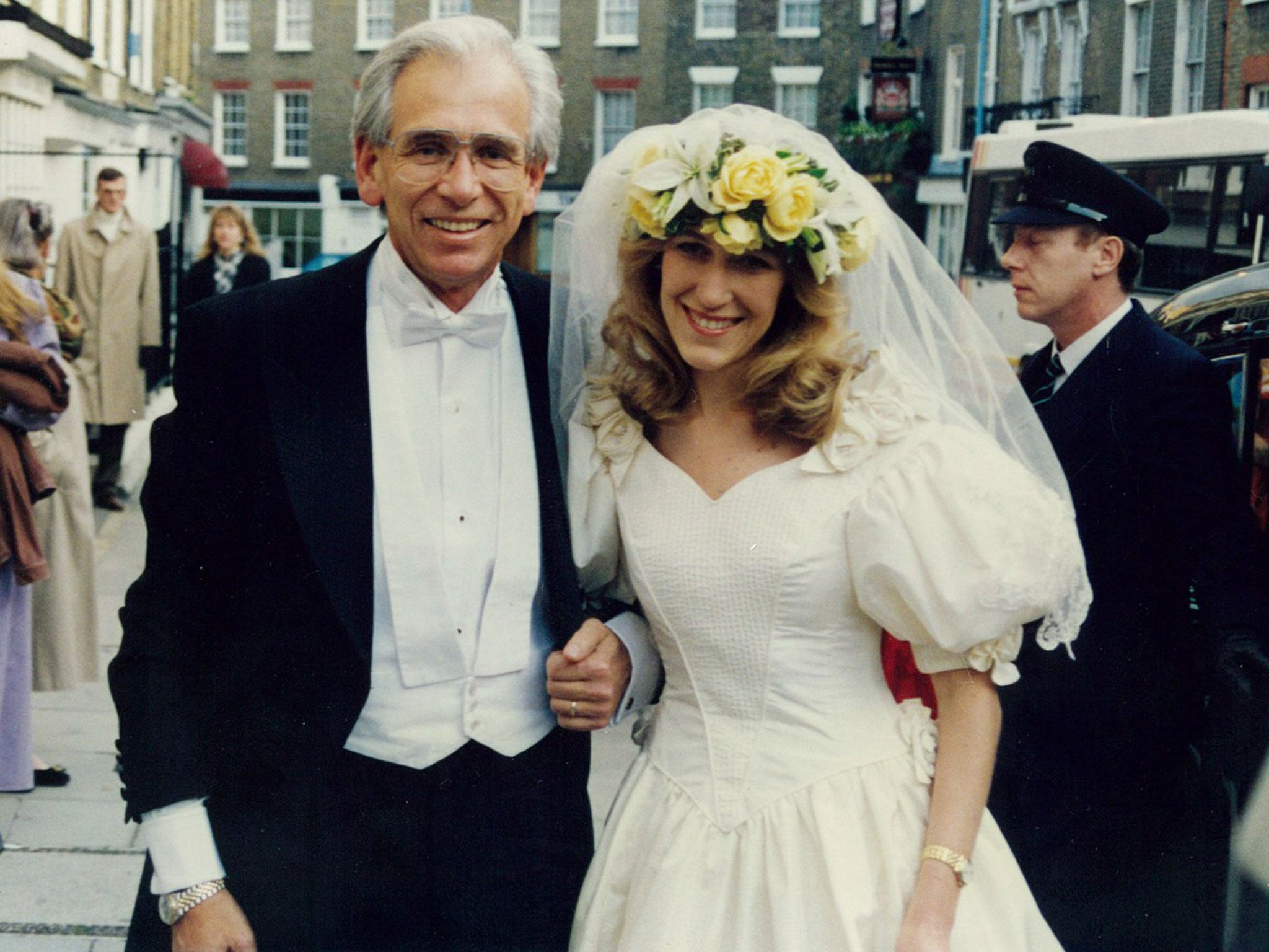 Eva with her father at her wedding in 1992
