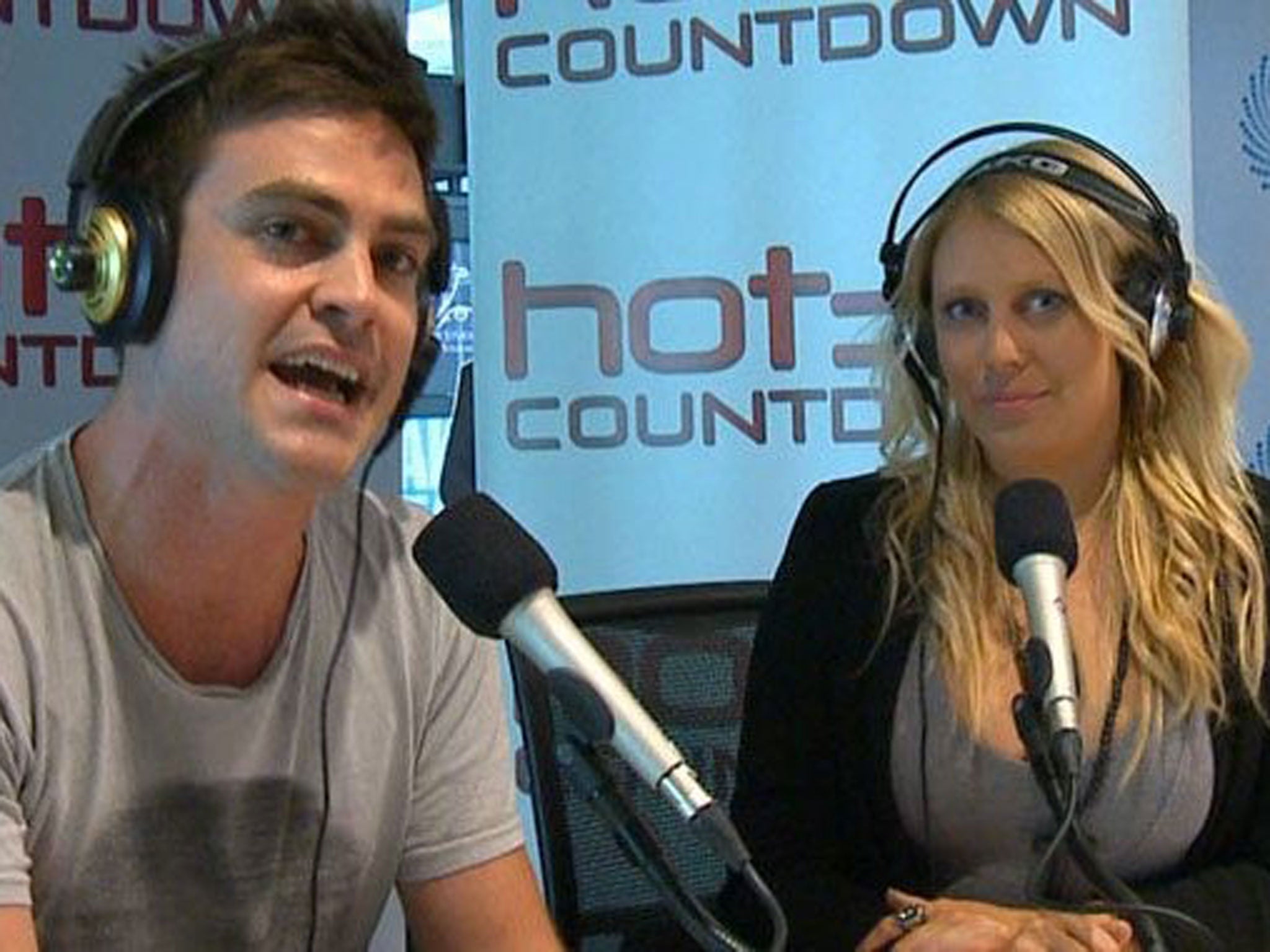 Australian DJs Michael Christian and Mel Greig of 2Day FM radio