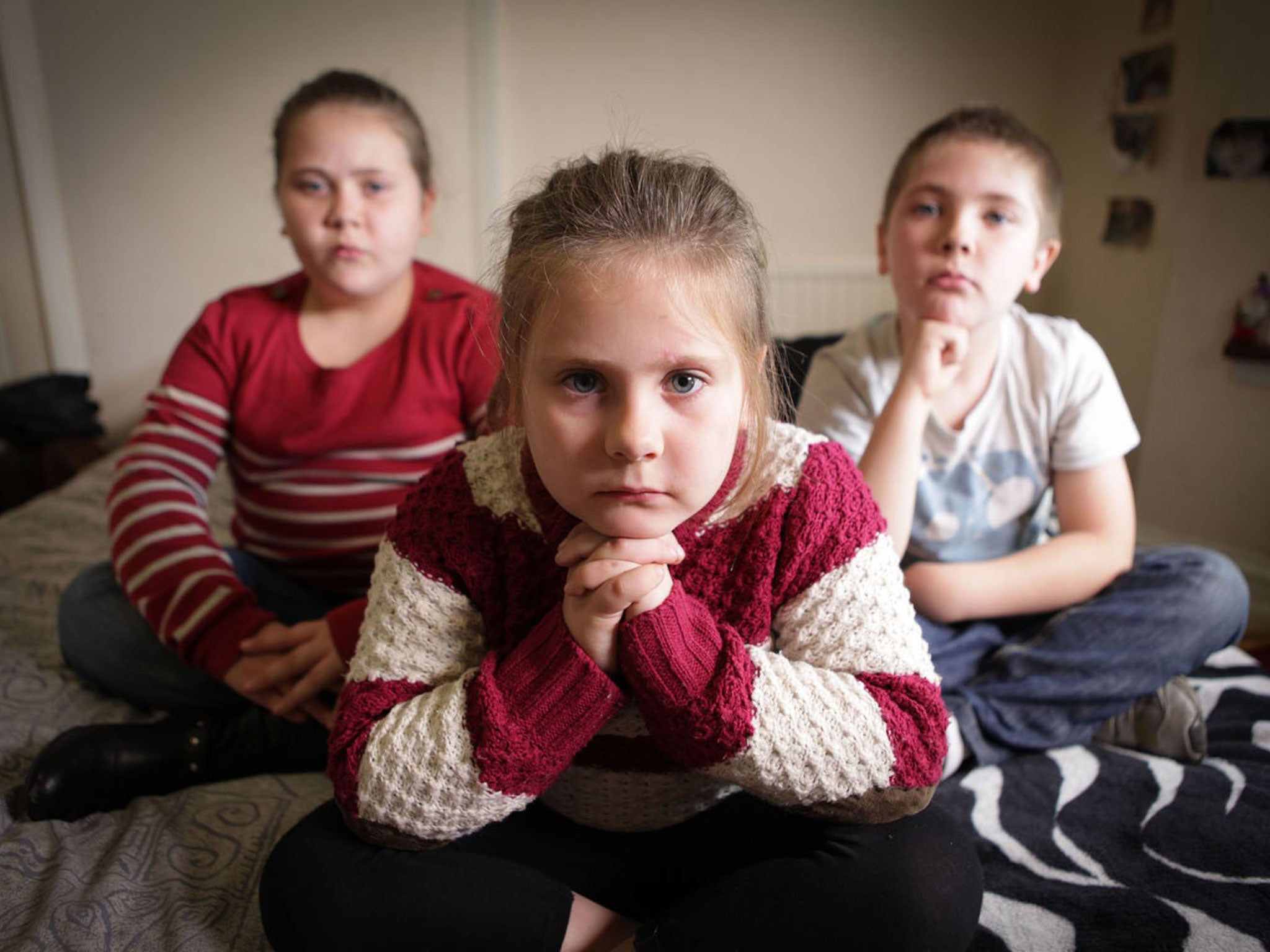 No fixed abode: The Bull family, who are living in a hostel