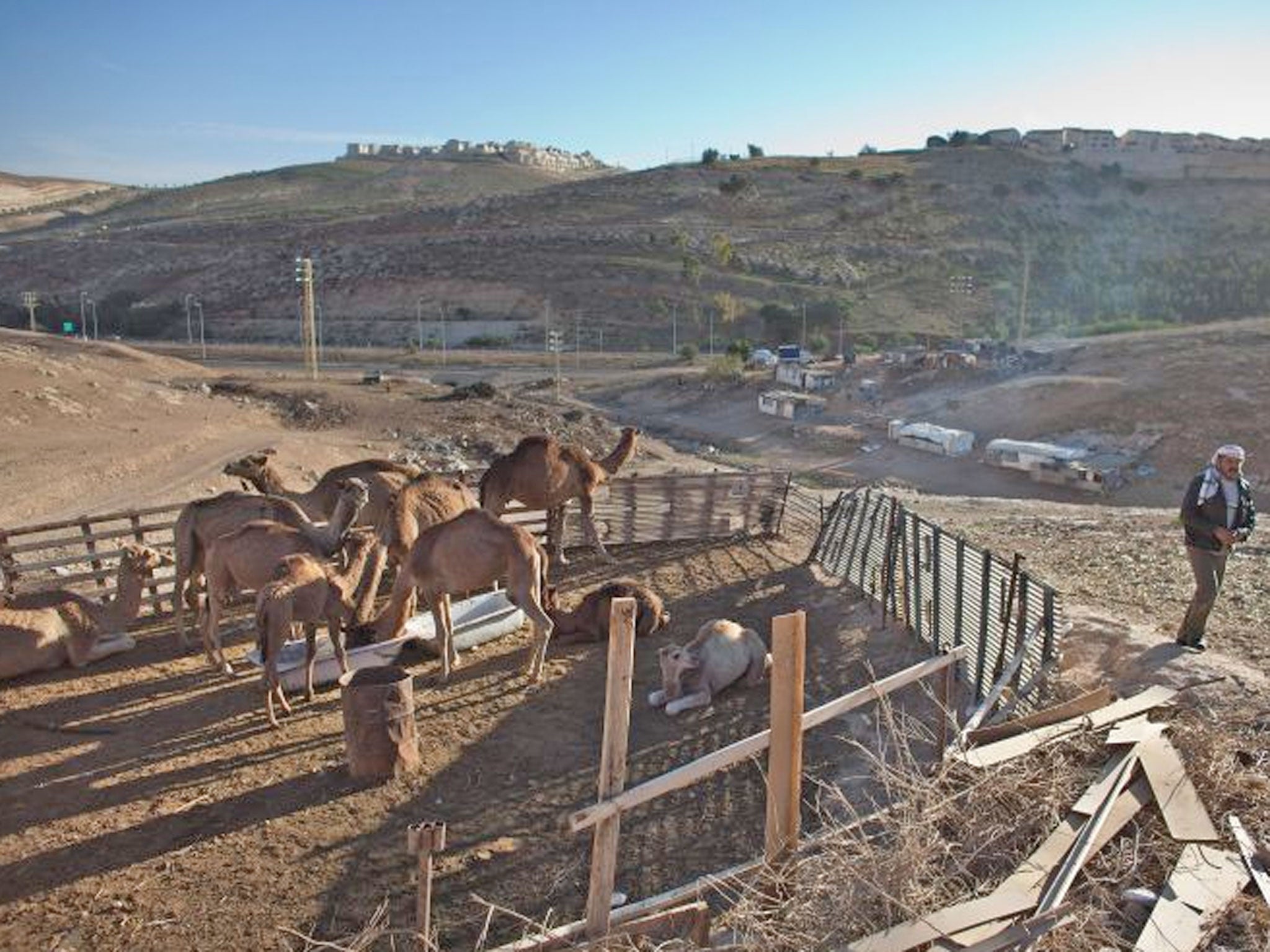 A Bedouin man in the disputed E1 area of Ma’ale Adumim in the West Bank