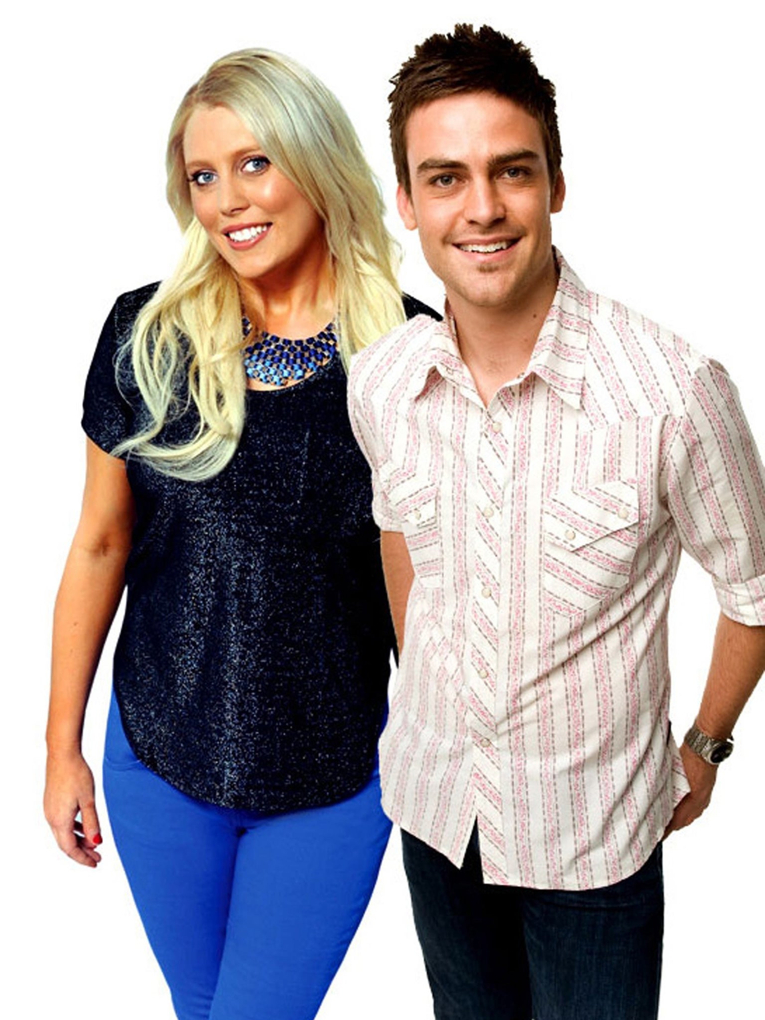 Australian presenters Mel Greig and Michael Christian