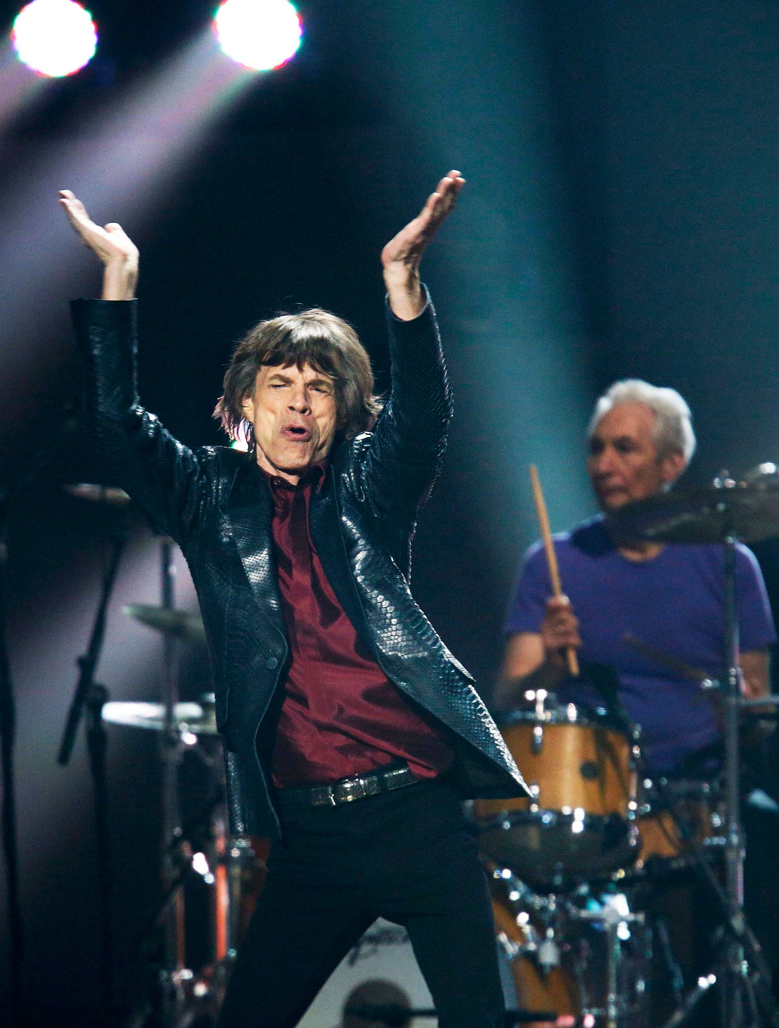 Mick Jagger and the Rolling Stones perform at the 12.12.12 gig