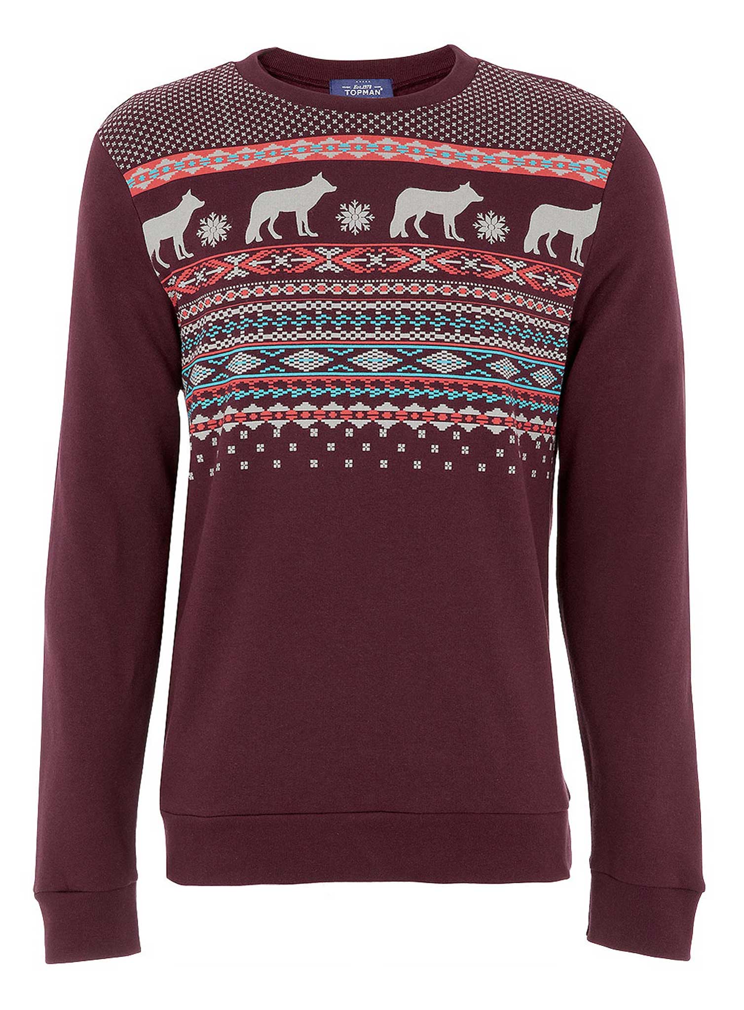Topman's wolf pattern jumper, £30, topman.com