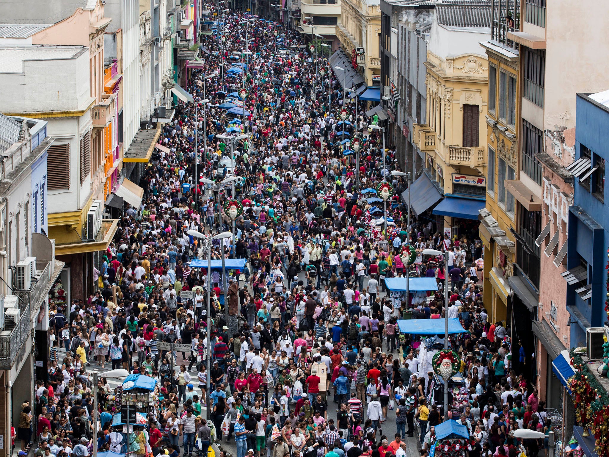 Sao Paulo's 25 de Marco street is one of the most popular shopping districts in Brazil's most populous city.